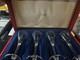Vintage Cartier Crystal Set Of 4 Sherry Wine Cordial Stemware With Box VTG