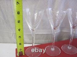 Vintage Cartier Crystal Set Of 4 Sherry Wine Cordial Stemware with Origin Case