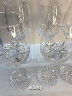 Vintage Cashs Of Ireland Crystal Annestown White Wine Glasses Set Of 6 33 Lead