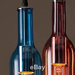 Vintage Chic Wine Bottle Glass Europe Loft Pendant Ceiling Light + Light Source
