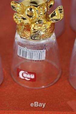 Vintage Chinese Zodiac Animal Head Shot Glass 12 Suit With Gift Box Wine Cup