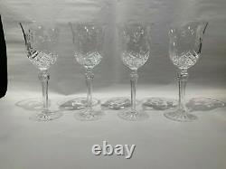 Vintage Classical Luxury Wedgwood Crystal Tall Wine Glasses Set of 4