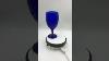 Vintage Cobalt Blue Glass Set Of 2 Wine Glasses Collectible Drinkware Cobaltblue Wineglasses