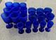Vintage Cobalt Blue Handblown Frosted Glass Goblets/Wine Glasses/Compotes