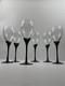 Vintage Colony Amaryllis Black Stem Wine Goblets Romania Set of 6 Tulip Glass