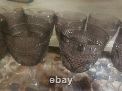 Vintage Cristal D'arques Durand Amethyst Wine Glasses Stemware EUC Set of 12