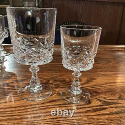 Vintage Cristal d'Arques Durand Diamond Pattern Crystal Stemware Made in France