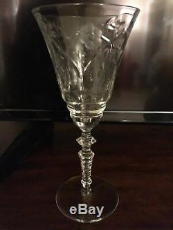 Vintage Crystal Champagne/Wine/Water Etched Glasses Set of 24. Elegant & Opulent