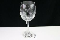 Vintage Crystal Clear Industries 8 Wine Glasses Cut MONICA PINWHEEL Arch 6.8