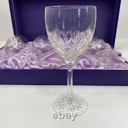 Vintage Crystal Edinburgh Scotland Wine Glasses Set Of Four Boxed