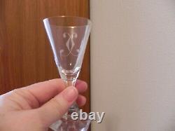 Vintage Crystal Gold Rim Etched Wine Glasses set of 6 & Liqueur glasses set of 4