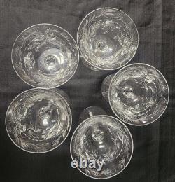 Vintage Crystal Hawkes American Brilliant Cut Wine Glasses #HAW4 Set of Five