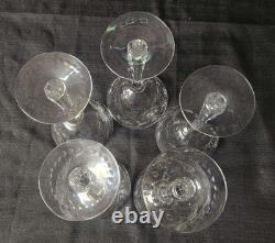 Vintage Crystal Hawkes American Brilliant Cut Wine Glasses #HAW4 Set of Five