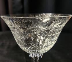 Vintage Crystal Hawkes American Brilliant Cut Wine Glasses #HAW4 Set of Five