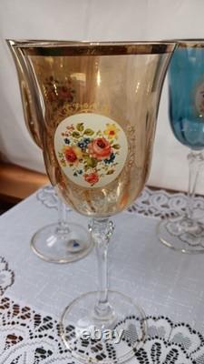 Vintage Crystal La Reine Wine Glasses Set of 6