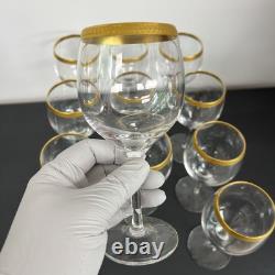 Vintage Crystal Lenox Wine Glasses With Gold Encrusted Trim set of 11