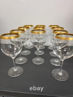 Vintage Crystal Lenox Wine Glasses With Gold Encrusted Trim set of 11