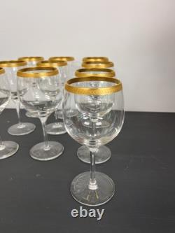 Vintage Crystal Lenox Wine Glasses With Gold Encrusted Trim set of 11