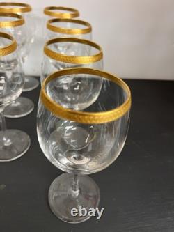 Vintage Crystal Lenox Wine Glasses With Gold Encrusted Trim set of 11