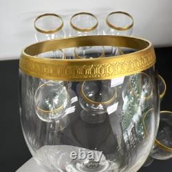 Vintage Crystal Lenox Wine Glasses With Gold Encrusted Trim set of 11
