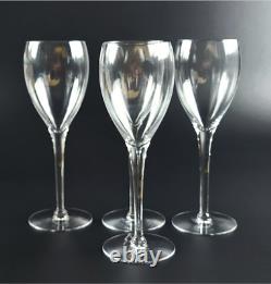 Vintage Crystal Wine Glasses Clear 8 1/8 Tall Orrefors Set of 4