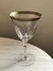 Vintage Crystal Wine Glasses Cut Facete Panels Gold Rim Gilding MCM Set of 6