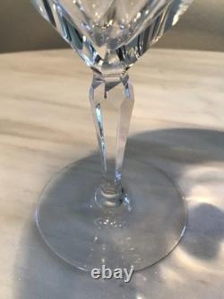 Vintage Crystal Wine Glasses Cut Facete Panels Gold Rim Gilding MCM Set of 6