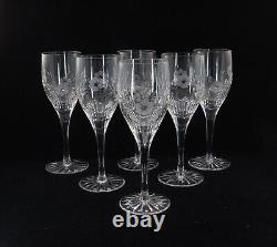 Vintage Crystal Wine Glasses Etched with Daisy Flowers in Original Box, Slovakia