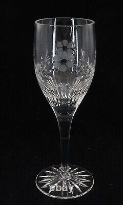 Vintage Crystal Wine Glasses Etched with Daisy Flowers in Original Box, Slovakia