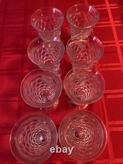 Vintage Crystal Wine Goblets Glasses Stemware SET of 8 pieces