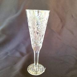 Vintage Crystal Wine Shampagne Glasses, Very Heavy Handmade Set Of 5