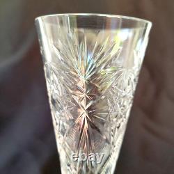 Vintage Crystal Wine Shampagne Glasses, Very Heavy Handmade Set Of 5