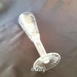 Vintage Crystal Wine Shampagne Glasses, Very Heavy Handmade Set Of 5