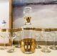 Vintage Culver Antigua Decanter And Six Wine Glasses MCM 22k Gold Barware EUC