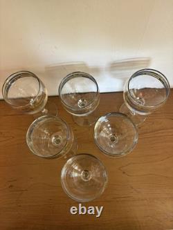 Vintage Culver Empress 22k Gold Band Wine Glasses Set Of 6 Blue Green