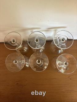Vintage Culver Empress 22k Gold Band Wine Glasses Set Of 6 Blue Green