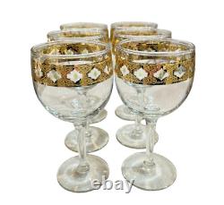 Vintage Culver Valencia Wine Glasses Set Of 6