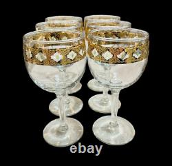 Vintage Culver Valencia Wine Glasses Set Of 6