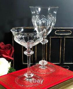 Vintage Cut Crystal Glasses Wine 11 Oz / Tall champagne 6 Oz 12 pieces