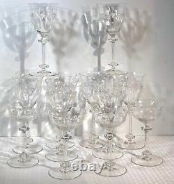 Vintage Cut Crystal Glasses Wine 11 Oz / Tall champagne 6 Oz 12 pieces