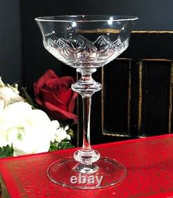 Vintage Cut Crystal Glasses Wine 11 Oz / Tall champagne 6 Oz 12 pieces