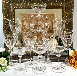 Vintage Cut Crystal Glasses Wine 11 Oz / Tall champagne 6 Oz 12 pieces