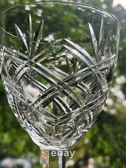 Vintage Cut Crystal Wine Glasses Goblets 5 5/8 (Set of 8) Criss Cross Fan