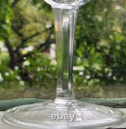 Vintage Cut Crystal Wine Glasses Goblets 5 5/8 (Set of 8) Criss Cross Fan