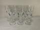Vintage Cut Crystal Wine Glasses Set of 7 Clear Faceted Stem Barware Atlantis