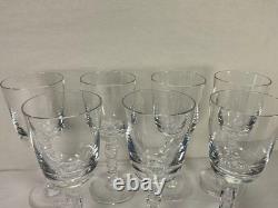 Vintage Cut Crystal Wine Glasses Set of 7 Clear Faceted Stem Barware Atlantis