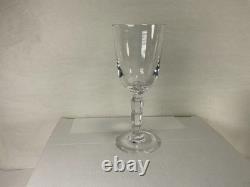 Vintage Cut Crystal Wine Glasses Set of 7 Clear Faceted Stem Barware Atlantis