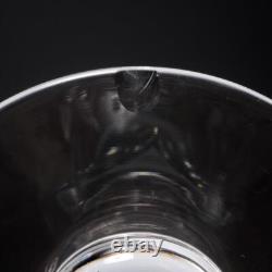 Vintage Cut Crystal Wine Water Goblet Notched Thumbprint Glasses 5pc Lot 5.75h