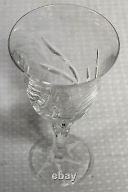 Vintage Cut & Etched Lead Crystal Red Wine Glasses, Set of 9 in Wheat Pattern