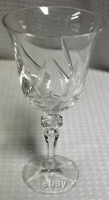 Vintage Cut & Etched Lead Crystal Red Wine Glasses, Set of 9 in Wheat Pattern